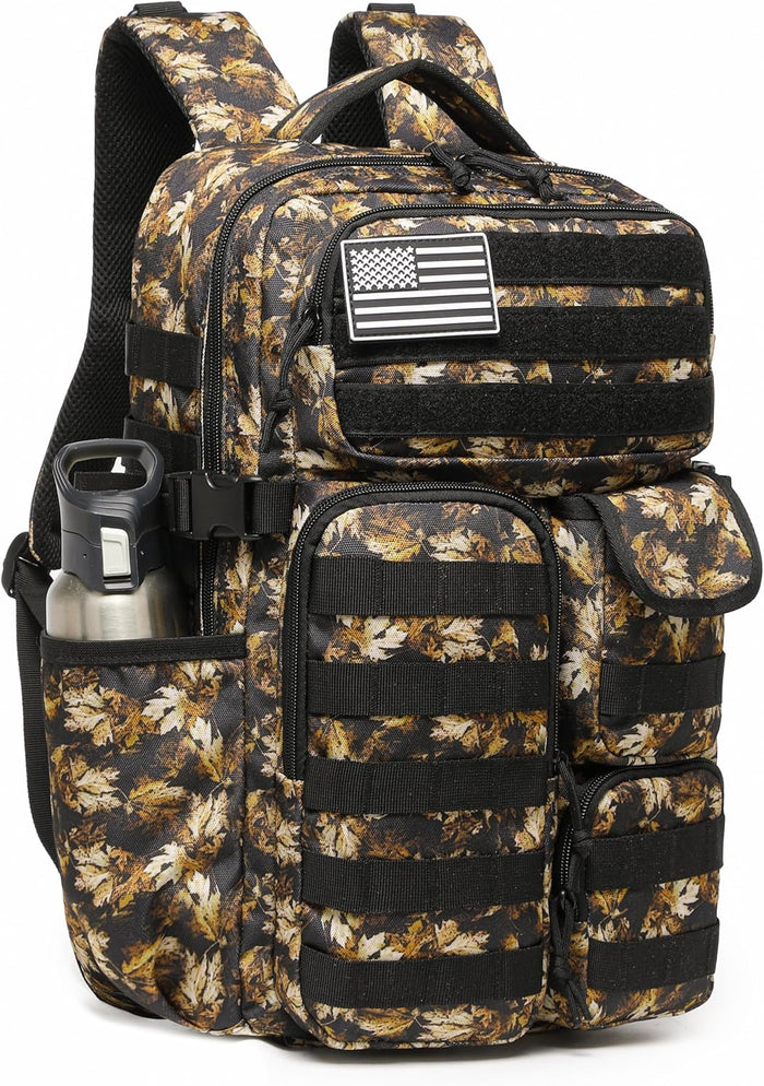 Wotony Tactical Backpack - Military waterproof backpack with multiple pockets and tactical gear for the outdoors (Black, 25L)