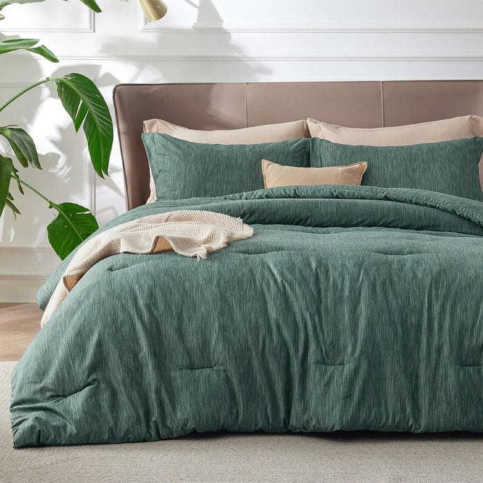 Bedsure Queen Comforter Set - Beige Soft Bedding for All Seasons, Cationic Dyed Bed Set, 3 Pieces, 1 Queen Size Comforter (90"x90") and 2 Pillow Shams (20"x26"+2")