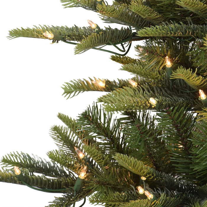 Puleo International 6.5 ft. Pre-Lit Slim Aspen Fir Artificial Christmas Tree with 350 UL-Listed Clear Lights