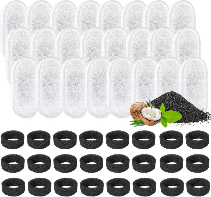Cat Water Fountain Filters, 24 Pack Cat Fountain Filters, Cat Fountain Replacement Filters for 67oz/2L&108oz/3.2L Stainless Steel Cat Water Fountain, Pet Water Fountain Filters (12 Filters&12 Sponges)