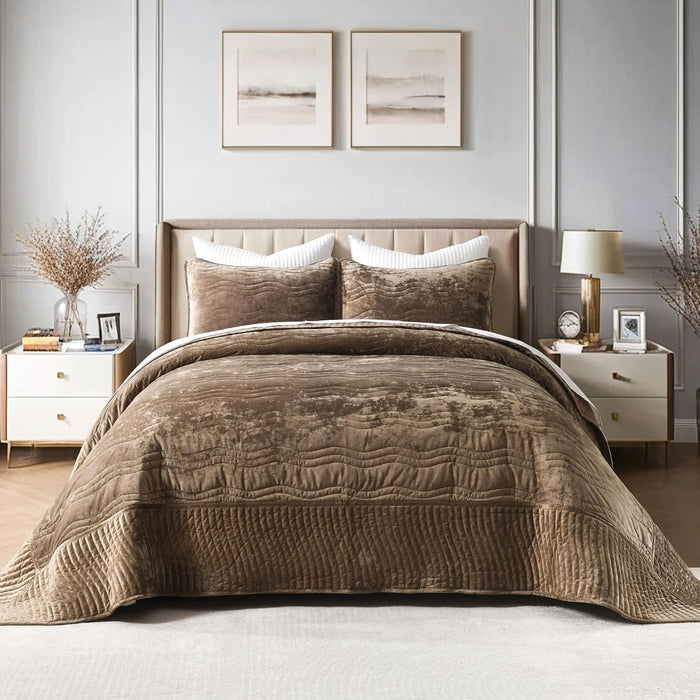Terracotta Comforter Set, Cotton Quilt King Size, Orange Gray Quilt Set Bedding Set, Farmhouse Striped Bed Set，Soft Striped Bedspread Set King All Season 3 Piece