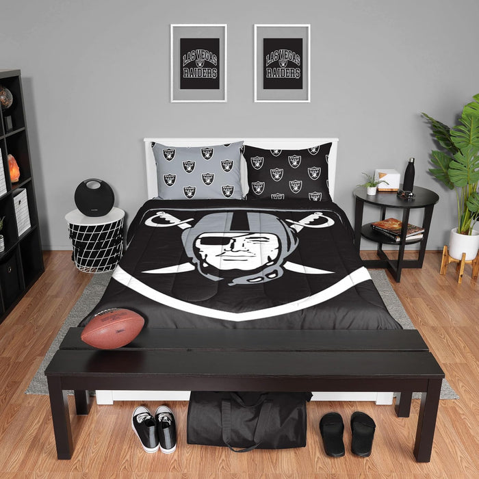 FOCO Unisex-Adult NFL Team Logo Bed in a Bag Comforter Bedding 3-Piece Set