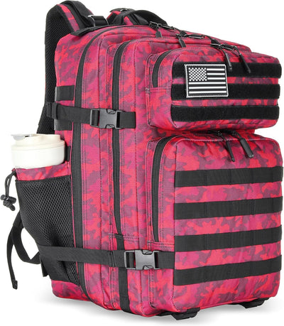 45L Tactical Assault Backpack 3 day assault pack with Molle Waterproof backpack Rucksack for Tactical Backpacks (Red CP)