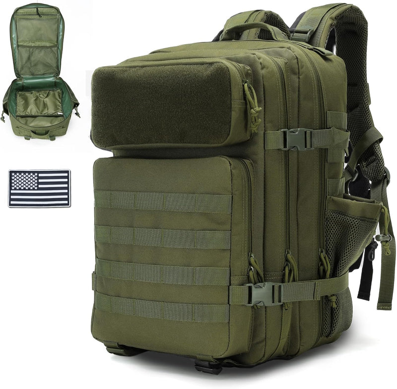 gracedon Military Tactical Backpack for Men and Women Army Camping Daypack Bug out Bag 45l Asault Pack for Travel Hiking (Black)