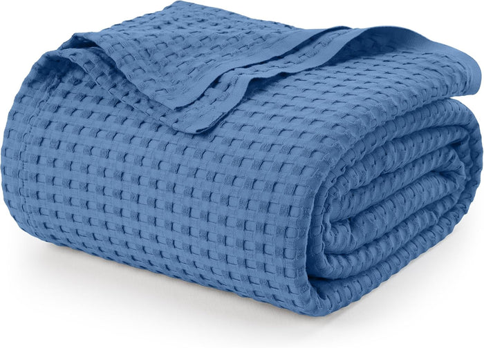 Utopia Bedding Khaki 100% Cotton Waffle Blanket 300 GSM [King - 90x108 Inch] Soft Lightweight Breathable Bed Blanket for All Season
