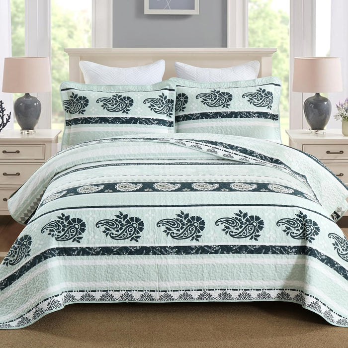 Terracotta Comforter Set, Cotton Quilt King Size, Orange Gray Quilt Set Bedding Set, Farmhouse Striped Bed Set，Soft Striped Bedspread Set King All Season 3 Piece