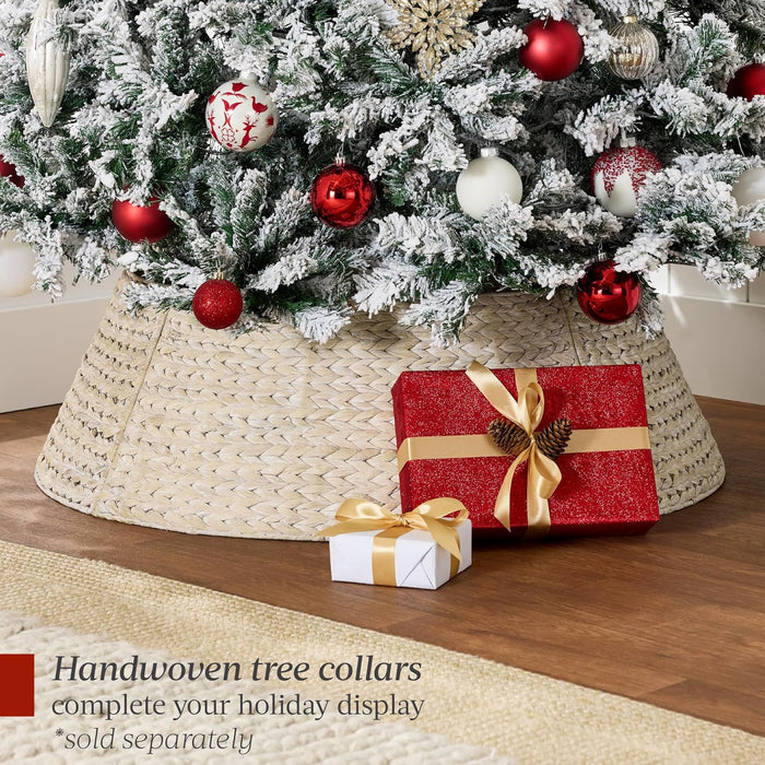 Best Choice Products Artificial Christmas Tree, 6ft Unlit Snow Flocked Design Pine Tree, Full Appearance Snowy w/Easy Assembly, Metal Stand