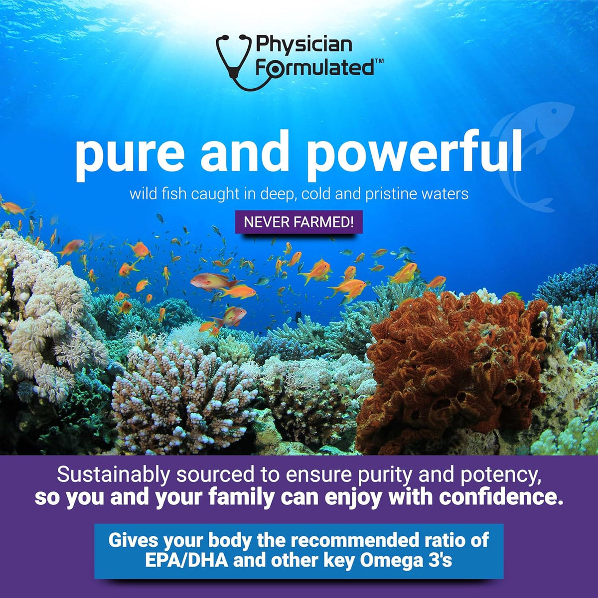 Fish Oil Omega 3 3000mg per Serving - 915mg Epa, 630mg Dha, 2000mg Total Omega 3 6 9 XL - 180 Capsules