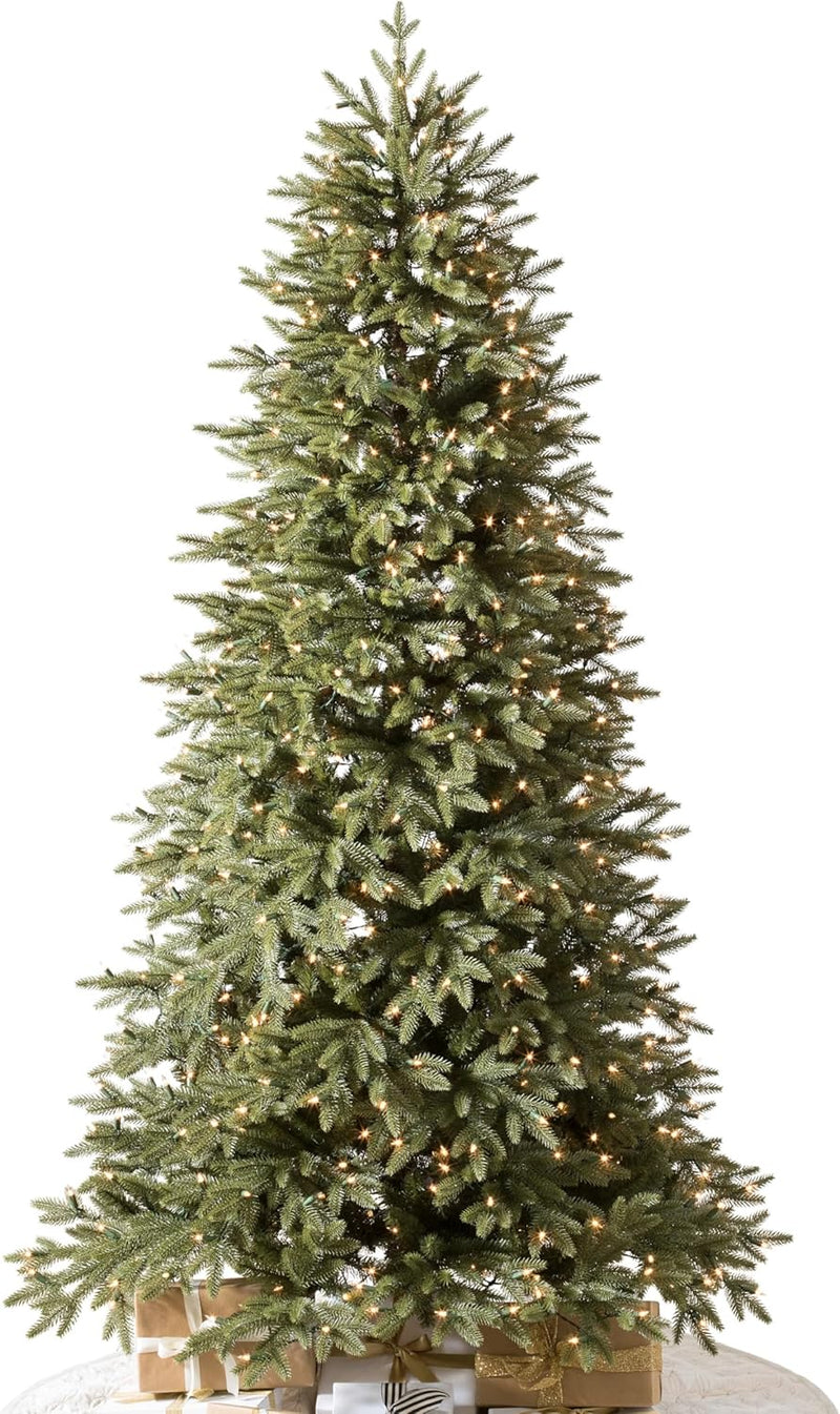Balsam Hill 7.5ft Unlit Stratford Spruce - Slim Artificial Christmas Tree with True Needle Foliage & Premium Stand for Small Spaces