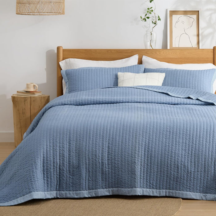 Bedsure Quilts Queen Size - Queen Quilt Bedding Set Bedspread Coverlet Comforter, Lightweight Corduroy Pattern Bedspread, 3-Piece Set with 90"x96" Coverlet & 2 Pillow Shams, All-Season Soft Microfiber