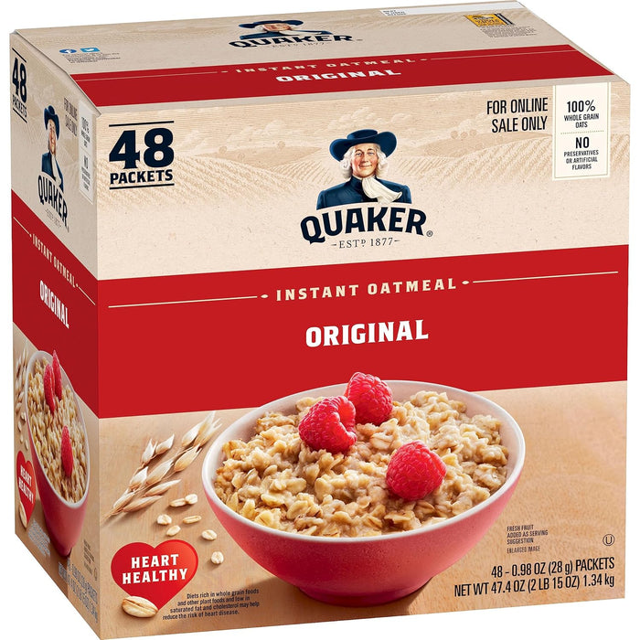 Quaker Immunity Instant Oatmeal, 3 Flavor Variety Pack, Good Source of Vitamins C, D, & Zinc, Whole Grains, No Artificial Flavors, No Colors from Artificial Sources, 1.41 oz Packets, (32 Pack)