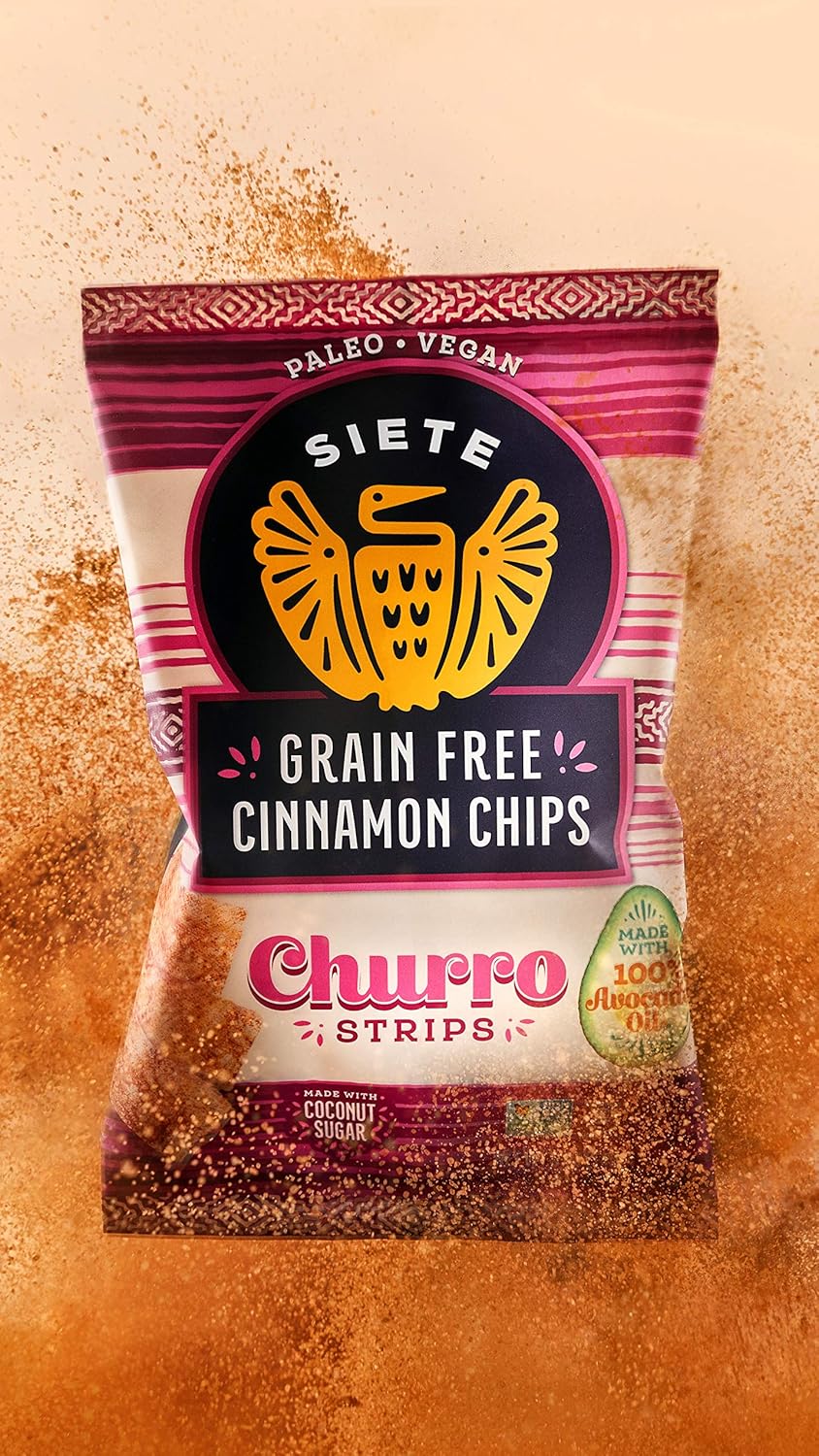 Siete Grain Free Cinnamon Churro Strips, 5 oz Bag (1 Pack) - Dairy Free, Paleo, Vegan, Non-GMO, Gluten Free