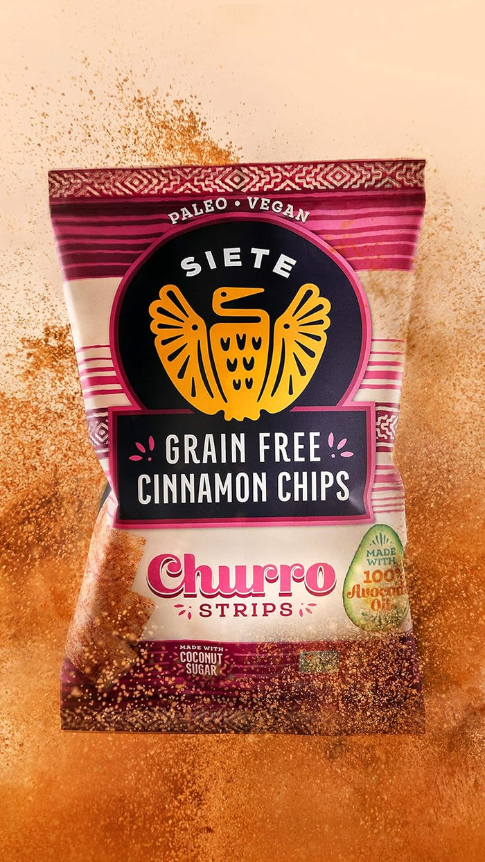 Siete Grain Free Cinnamon Churro Strips, 5 oz Bag (1 Pack) - Dairy Free, Paleo, Vegan, Non-GMO, Gluten Free