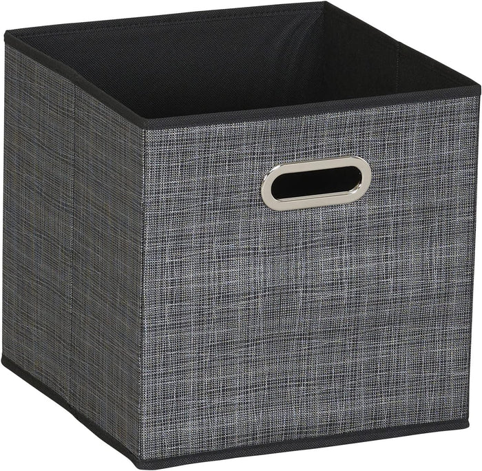 Household Essentials, Black Mix 6 Pack Fabric Storage Bins with Handle