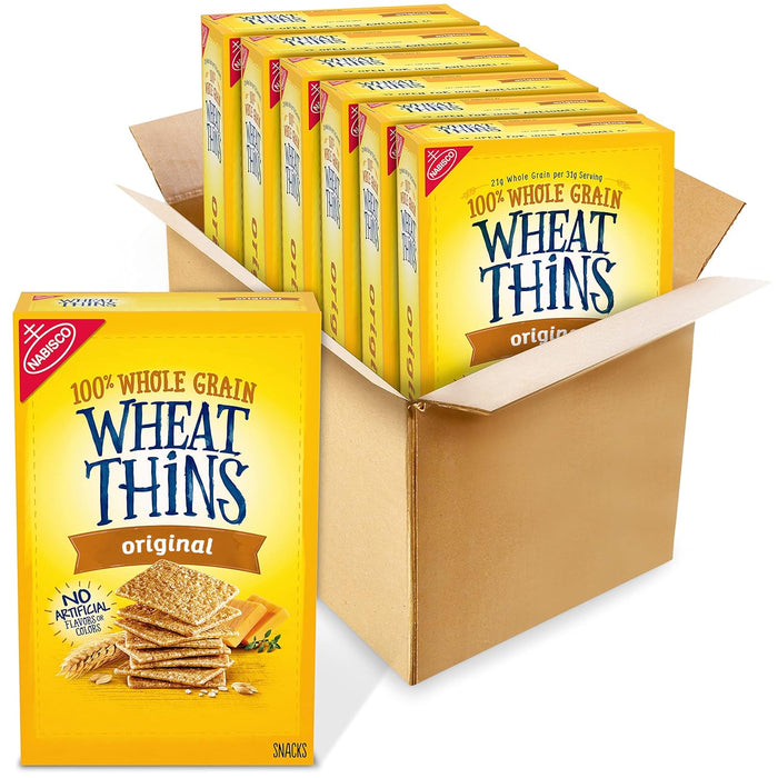 Wheat Thins Original Snacks, Whole Grain Wheat Crackers, Holiday Snack Crackers, Party Size, 20 oz Box