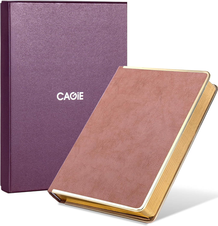 CAGIE Lined Journal for Men Women, Tree Growth Ring Leather Bound Journal Notebook, 256 Pages 100 GSM Journals for Writing, A5 Hardcover Journaling Notebooks for Work, Note Taking