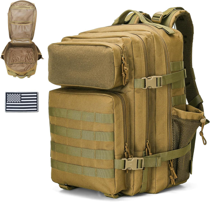gracedon Military Tactical Backpack for Men and Women Army Camping Daypack Bug out Bag 45l Asault Pack for Travel Hiking (Black)