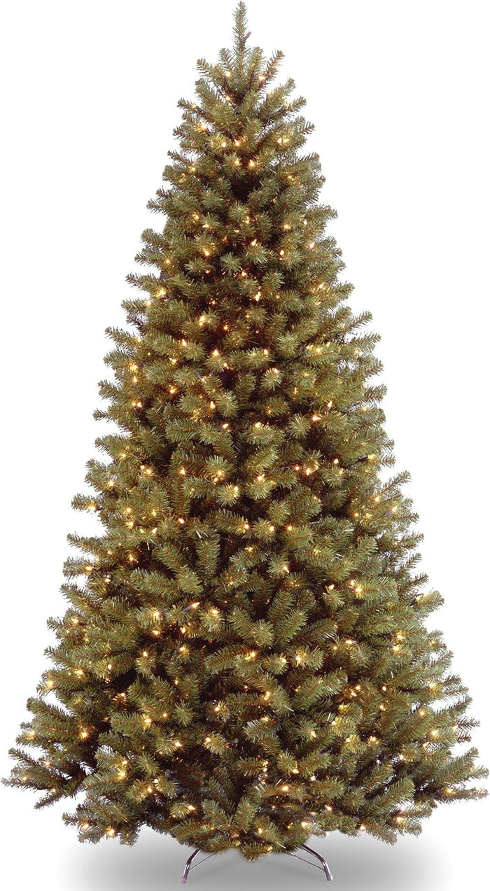 National Tree Company Pre-Lit Artificial Full Christmas Tree, Green, North Valley Spruce, White Lights, Includes Stand, 4.5 Feet