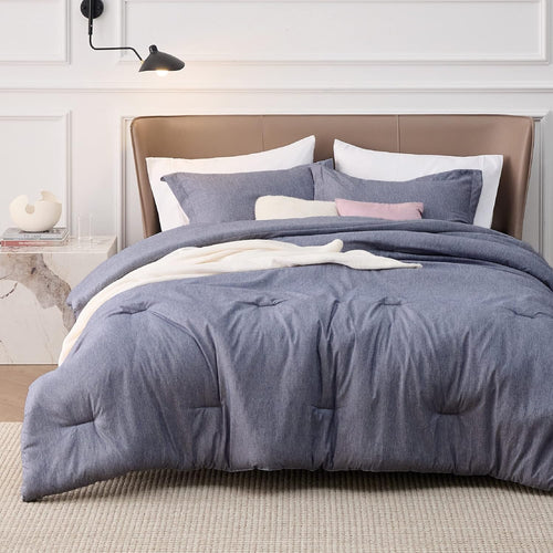 Bedsure Queen Comforter Set - Beige Soft Bedding for All Seasons, Cationic Dyed Bed Set, 3 Pieces, 1 Queen Size Comforter (90"x90") and 2 Pillow Shams (20"x26"+2")