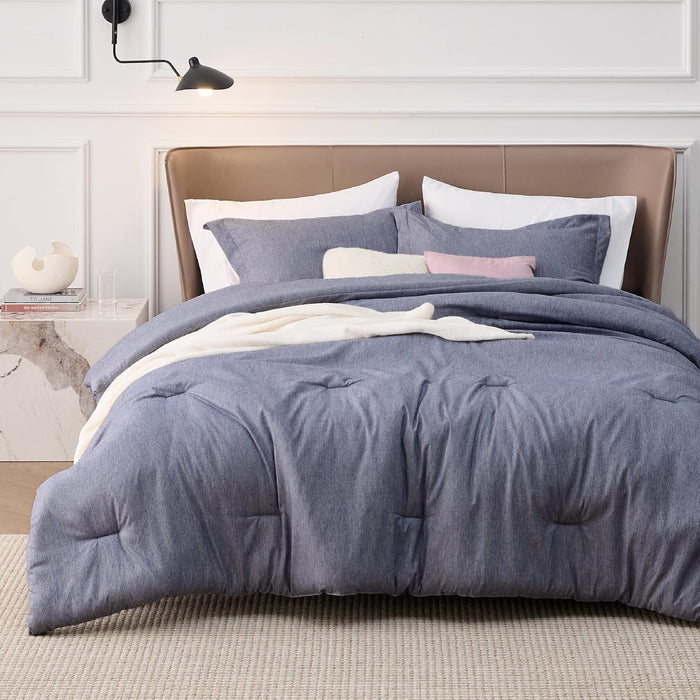 Bedsure Queen Comforter Set - Beige Soft Bedding for All Seasons, Cationic Dyed Bed Set, 3 Pieces, 1 Queen Size Comforter (90"x90") and 2 Pillow Shams (20"x26"+2")