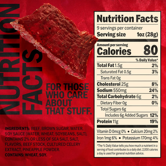 Jack Link's Beef Jerky, Teriyaki, Large Jerky Bags - Flavorful Meat Snacks, Ready to Eat Protein Snacks with 11g of Protein per Serving, Made with 100% Beef - 9 Oz. (Pack of 2)