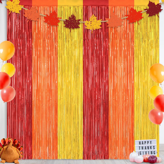 2 Pack Backdrop Curtains, 3.28 Feet x 7.05 Feet Sky Blue Tinsel Backdrop, Metallic Fringe Curtains Foil Tinsel Party Streamer, Winter Backdrop Happy Birthday Party Supplies