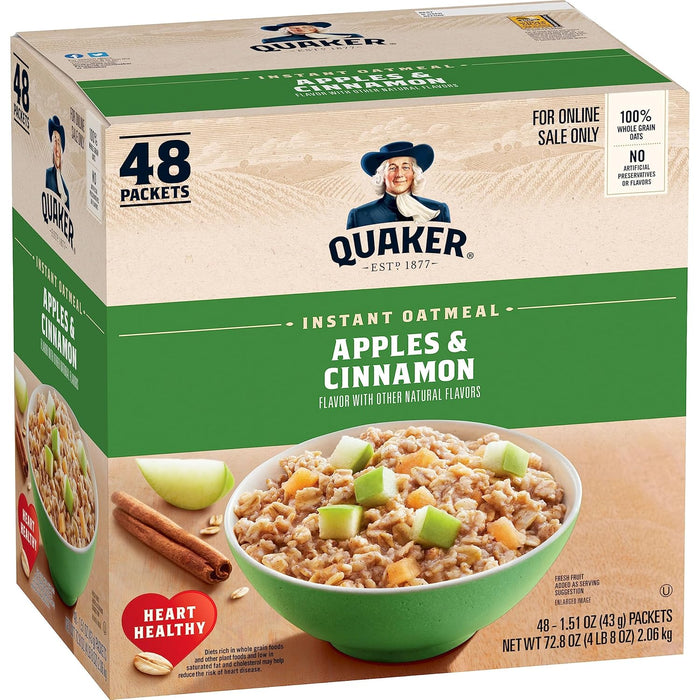Quaker Instant Oatmeal, Peaches & Cream, 1.05oz, 44 Counts (Pack of 1)