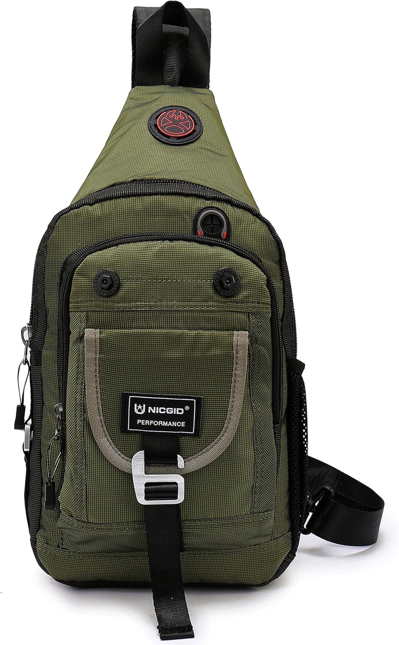 NICGID Sling Bag Chest Shoulder Backpack Crossbody Bags for Tablet Laptop Outdoor Hiking Men Women