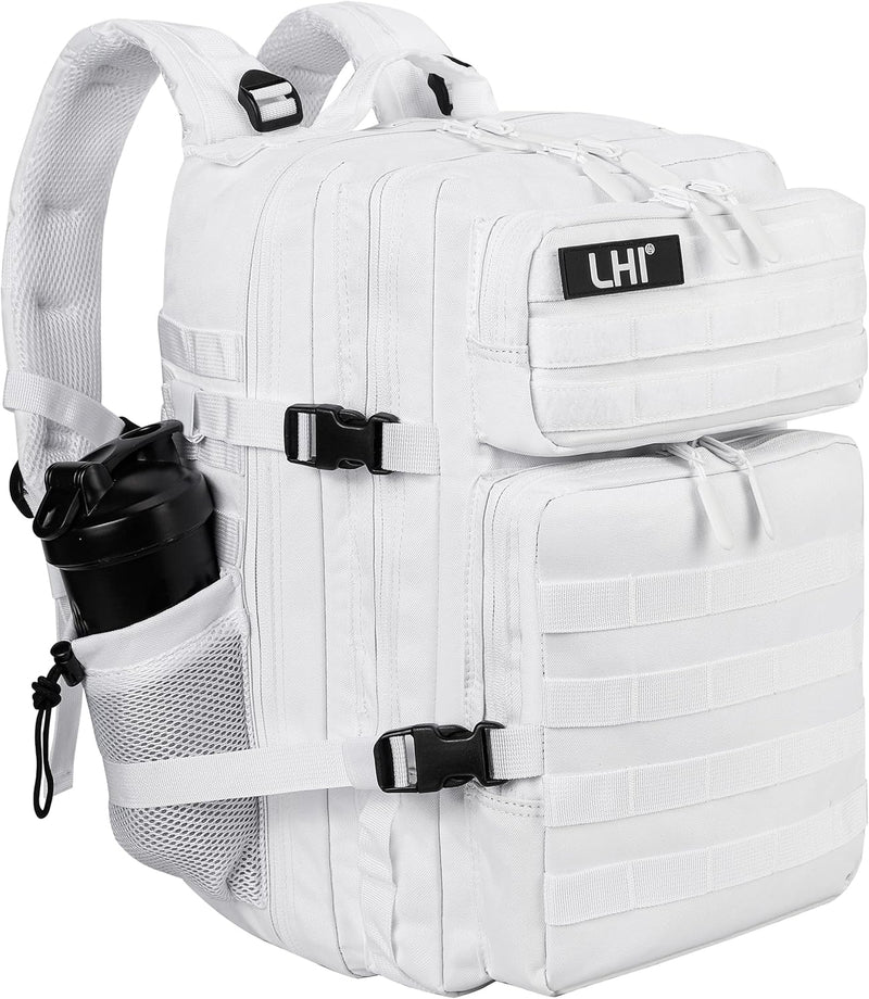 LHI Military Tactical Backpack for Men and Women 45L Army 3 Days Assault Pack Bag Large Rucksack with Molle System - Black