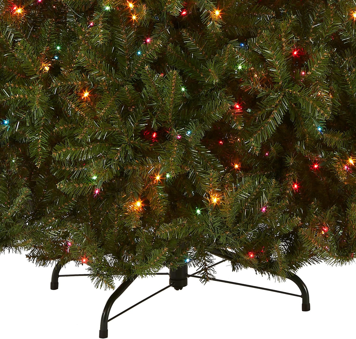 National Tree Company Pre-Lit Artificial Full Christmas Tree, Green, Dunhill Fir, Multicolor Lights, Includes Stand, 6.5 Feet