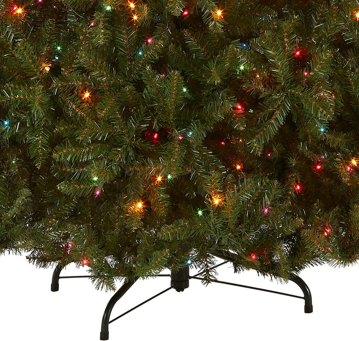 National Tree Company Pre-Lit Artificial Full Christmas Tree, Green, Dunhill Fir, Multicolor Lights, Includes Stand, 6.5 Feet