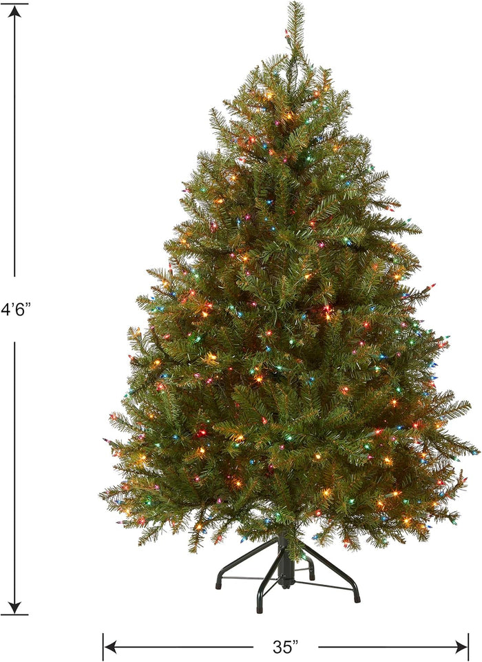 National Tree Dunhill Fir Tree With Multicolor Lights , 4.5 Feet