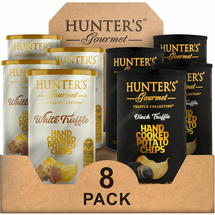 Hunter's Gourmet Truffle Chips | No Cholesterol | Preservatives-Free | No Artificial Colors | Hand-Cooked | Vegan Truffle Lover | Made in a Nut-Free Facility | Great for Special Occasions | Pack of 8
