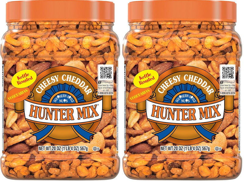 Southern Style Nuts Cheesy Cheddar Hunter Bulk Trail Mix, 20 oz (Pack of 1), Roasted Peanuts, Sesame Sticks, Corn Sticks, Almonds & Cashews, Mixed Nuts, Snacks for Adults & Kids