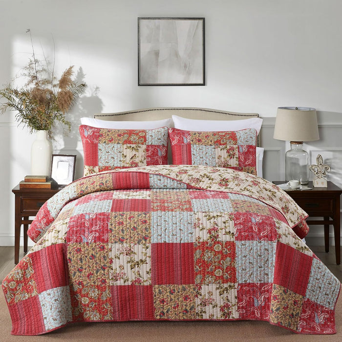 Secgo King Comforter Set for Bed - 100% Cotton Quilts Queen Size, Black Bedspreads (98 * 106 Inch) with 2 Pillow Shams, Patchwork Reversible Lightweight Bedding