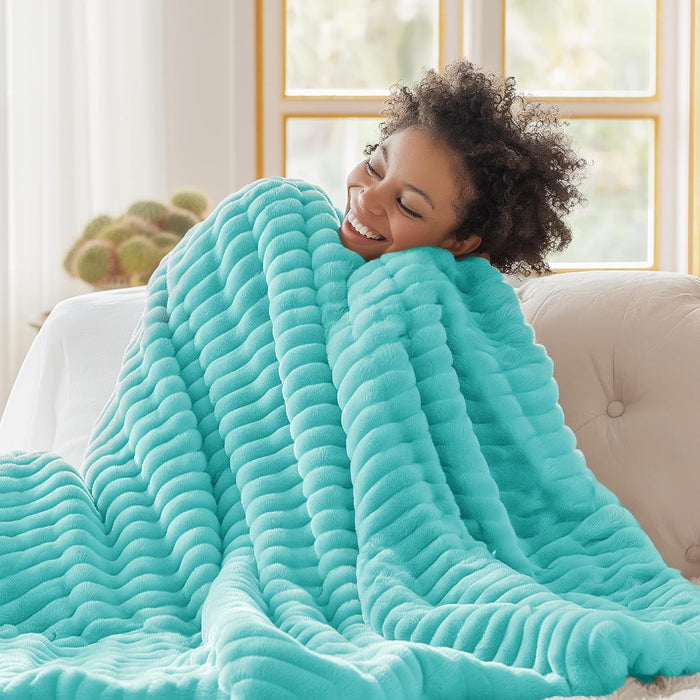 Bedsure GentleSoft King Size Blanket for Bed - Cozy Soft Blankets for Women, Cute Large Bedding Fleece Throws for Girls, Off White, 108x90 Inches