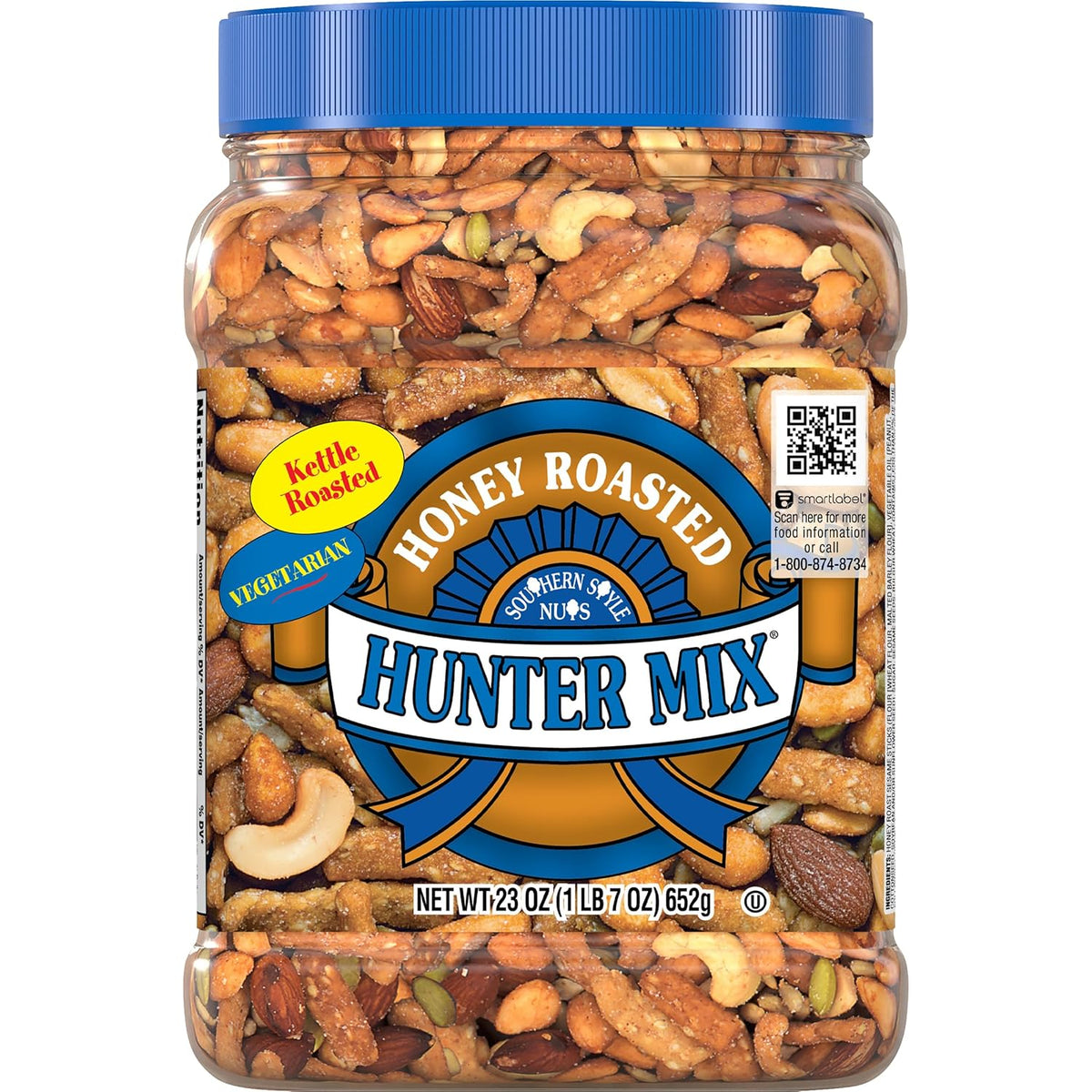 Southern Style Nuts Gourmet Hunter Mix, 23 Ounces, Sesame Sticks, Peanuts, Sunflower Kernels, Almonds, Cashews, and Pepitas (Pack of 2)