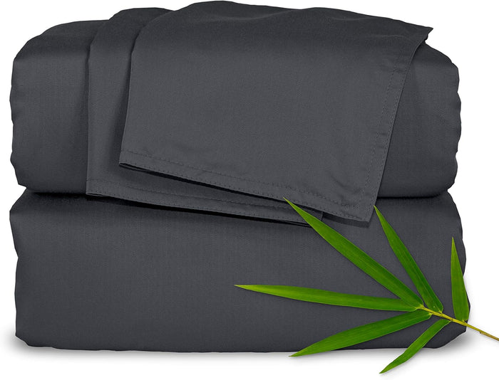 Pure Bamboo Queen Sheets, Genuine 100% Organic Viscose Derived from Bamboo Bed Sheet Set, Luxuriously Soft & Cooling, Double Stitching, 2 Year Quality Promise (Queen, White)