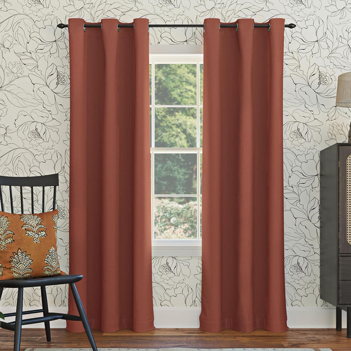 Sun Zero Easton Energy Saving Blackout Grommet Curtain Panel, 40" x 84", Gray