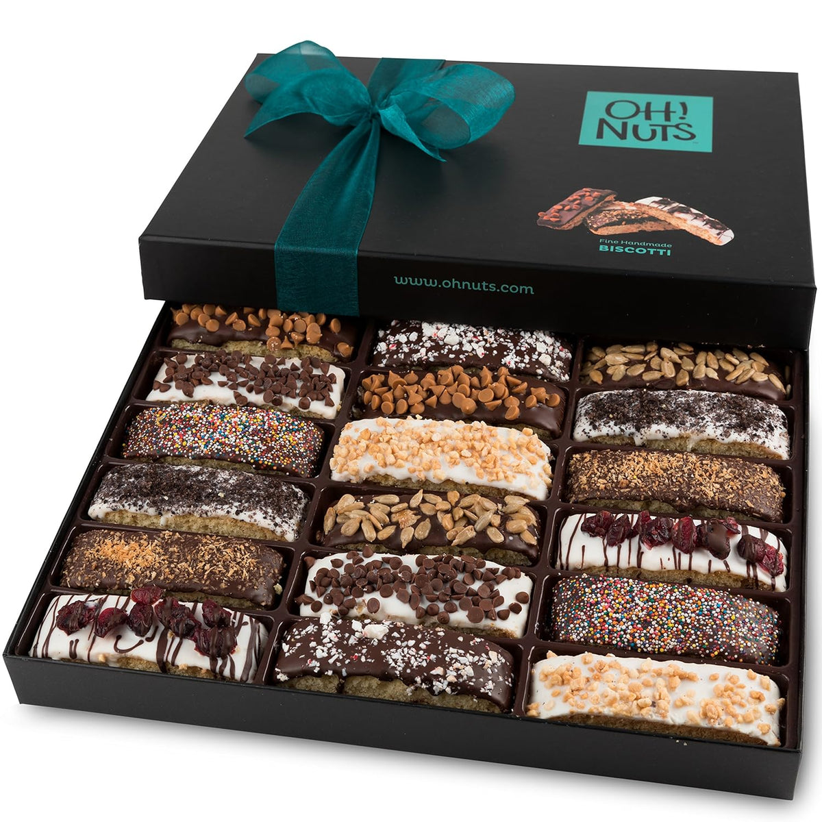 Oh! Nuts Chocolate Covered Cookie Gift Baskets - 20 Variety Gourmet Assortment Sandwich Cookies - Prime Elegant Box Gifts for Birthday, Anniversary, Holiday Season, Mom, Dad