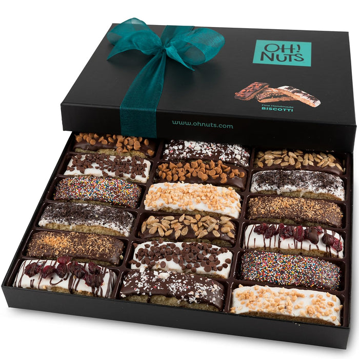 Oh! Nuts Chocolate Covered Cookie Gift Baskets - 20 Variety Gourmet Assortment Sandwich Cookies - Prime Elegant Box Gifts for Birthday, Anniversary, Holiday Season, Mom, Dad