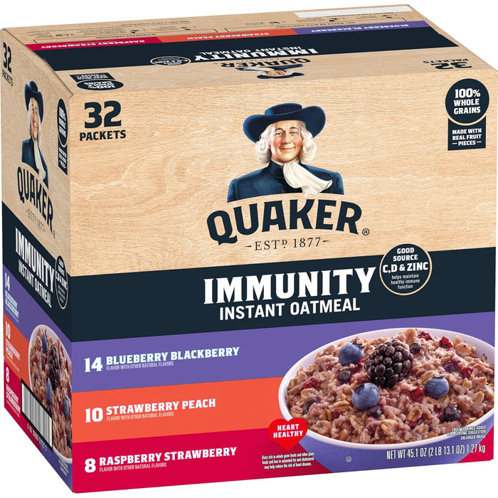Quaker Instant Oatmeal, Raisin, Date and Walnut, Individual Packets, 1.30 Ounce (Pack of 48)