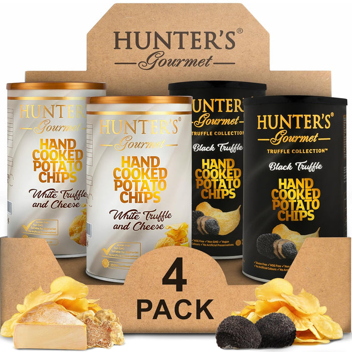 Hunter's Gourmet Truffle Chips | No Cholesterol | Preservatives-Free | No Artificial Colors | Hand-Cooked | Vegan Truffle Lover | Made in a Nut-Free Facility | Great for Special Occasions | Pack of 8