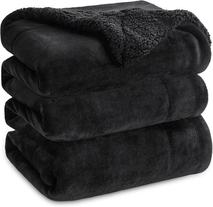 Bedsure GentleSoft Sherpa Fleece Throw Blanket for Couch - Thick and Warm Christmas Blanket for Winter, Soft Fuzzy Plush Throw Gifts for Women and Men, Grey, 50x60 Inches
