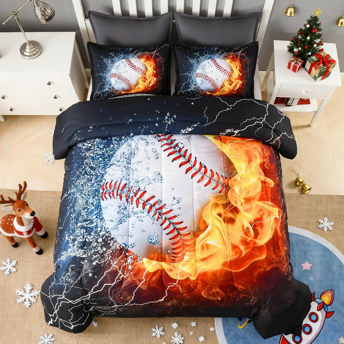 Andency Football Comforter Set Twin(66x90 Inch), 2 Pieces(1 Football Comforter, 1 Pillowcase) Sport Microfiber Rugby Comforter Set Bedding Set for Kids Boys Teens