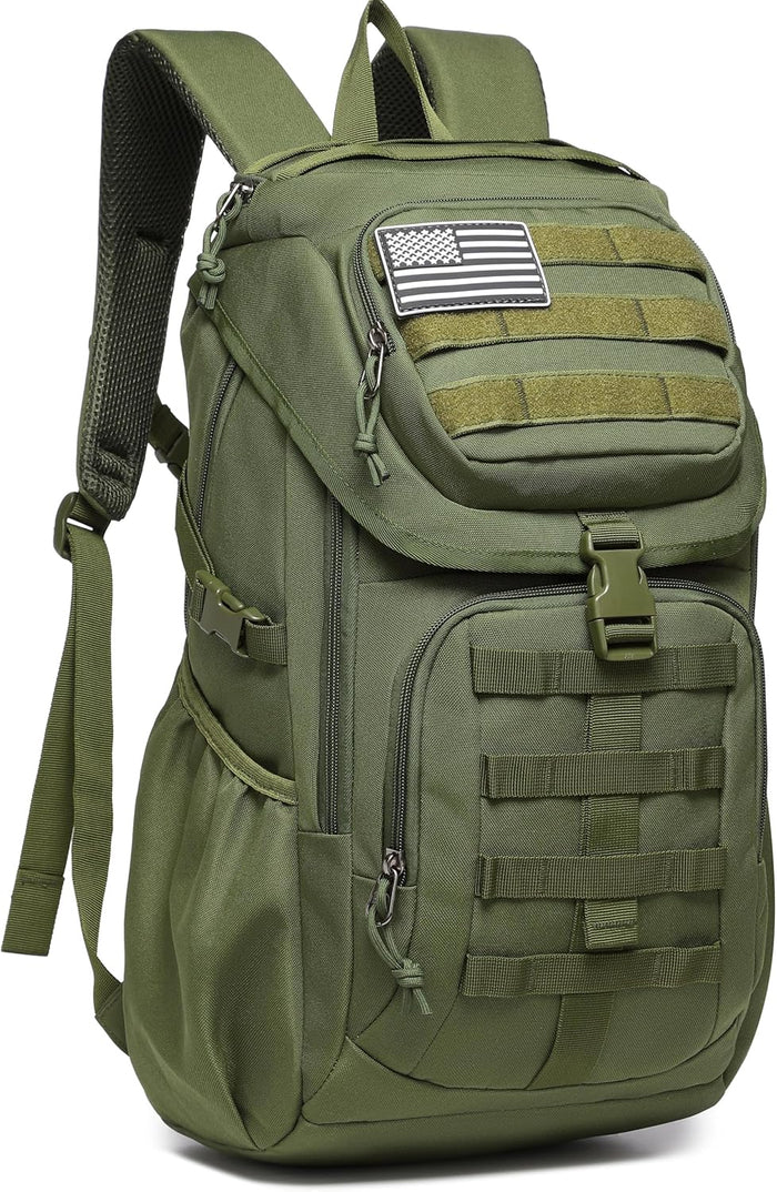 Wotony Tactical Assault Pack Backpack Molle Military Backpack Outdoor Hiking Camping Rucksack Waterproof backpack for men (Black, 25L)