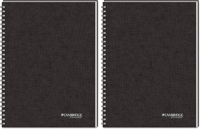 Cambridge Limited Business Notebook, Legal Ruled Paper, 5" x 8", 80 Sheets, Flexible Soft Touch Cover, Wirebound, Black (06074)