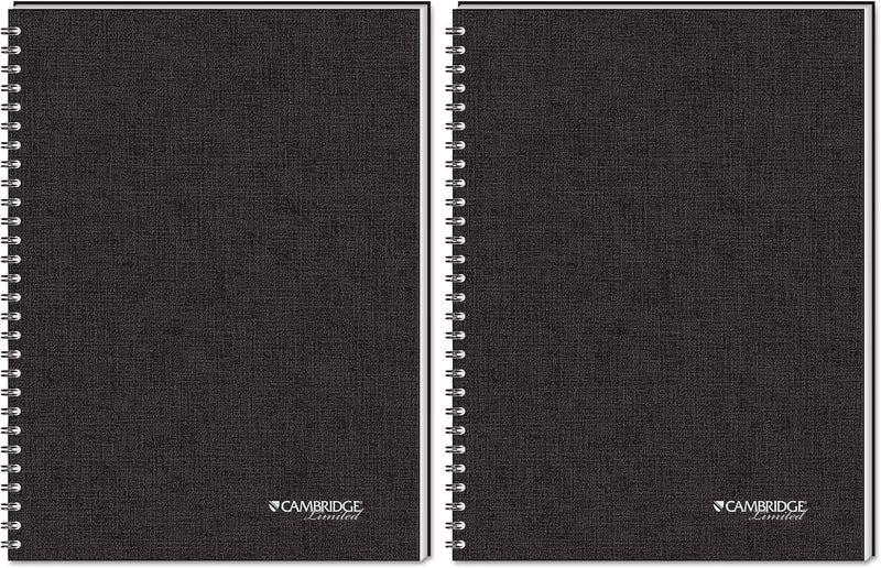 Cambridge Limited Business Notebook, Legal Ruled Paper, 5" x 8", 80 Sheets, Flexible Soft Touch Cover, Wirebound, Black (06074)