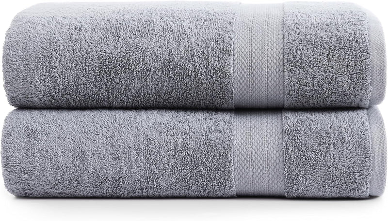 Lane Linen 100% Cotton 24 Pc Bathroom Towel Set - Ring Spun, Quick Dry, Soft & Absorbent - 2 Bath Sheets, 4 Fingertip Towels, 4 Bath, 6 Hand Towels, 8 Washcloths - Hotel Quality Towel Set - Space Grey