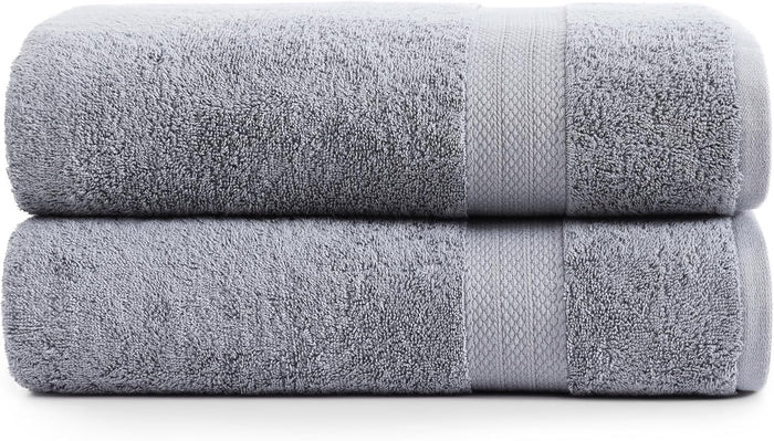 Lane Linen 100% Cotton 24 Pc Bathroom Towel Set - Ring Spun, Quick Dry, Soft & Absorbent - 2 Bath Sheets, 4 Fingertip Towels, 4 Bath, 6 Hand Towels, 8 Washcloths - Hotel Quality Towel Set - Space Grey